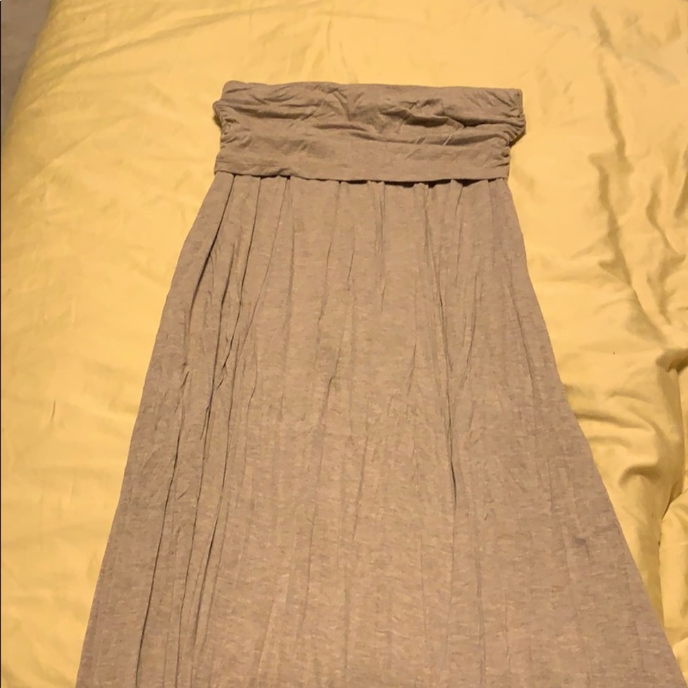 Floor length beige skirt